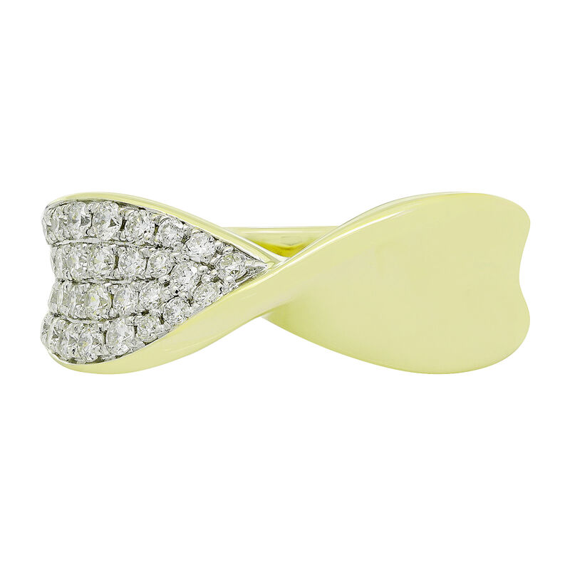 Diamond Twist Ring in 10k Yellow Gold image number null